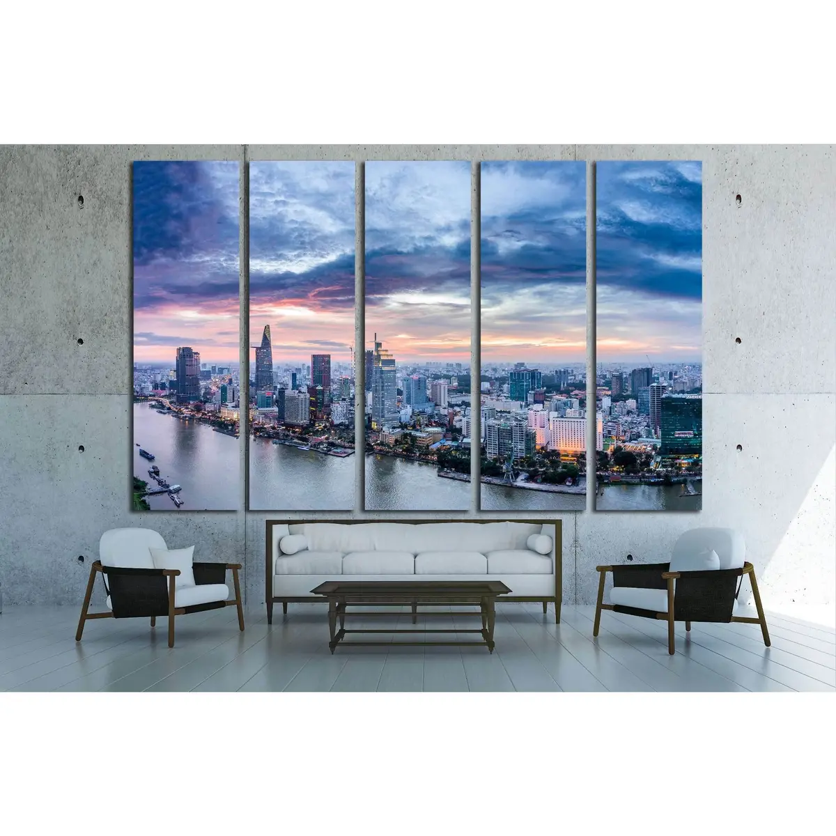 Ho Chi Minh City Overhead View #2741 – Premium Ready-to-Hang Canvas Art - Image 3