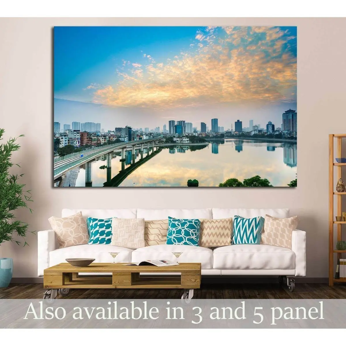 Hoang Cau Lake - Hanoi Cityscape №1565 Ready To Hang Canvas Print 1