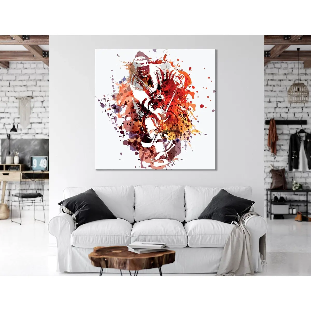 Hockey Player In Action №04433 Ready To Hang Canvas Print 1