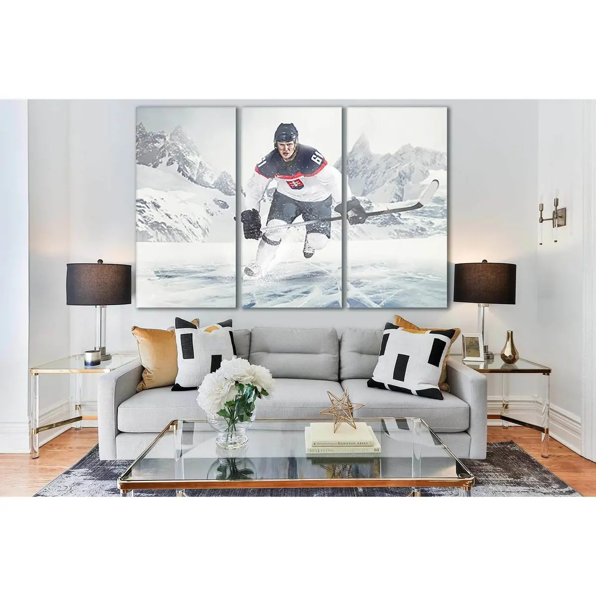 Hockey Player On Mountains Background №Sl953 Ready To Hang Canvas Print 5