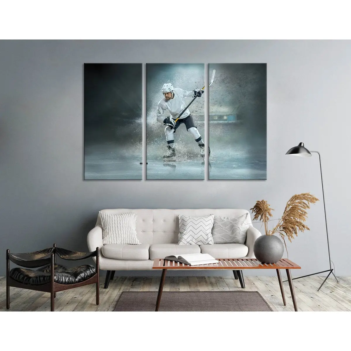 Hockey Player Scores Puck №04432 Ready To Hang Canvas Print 5