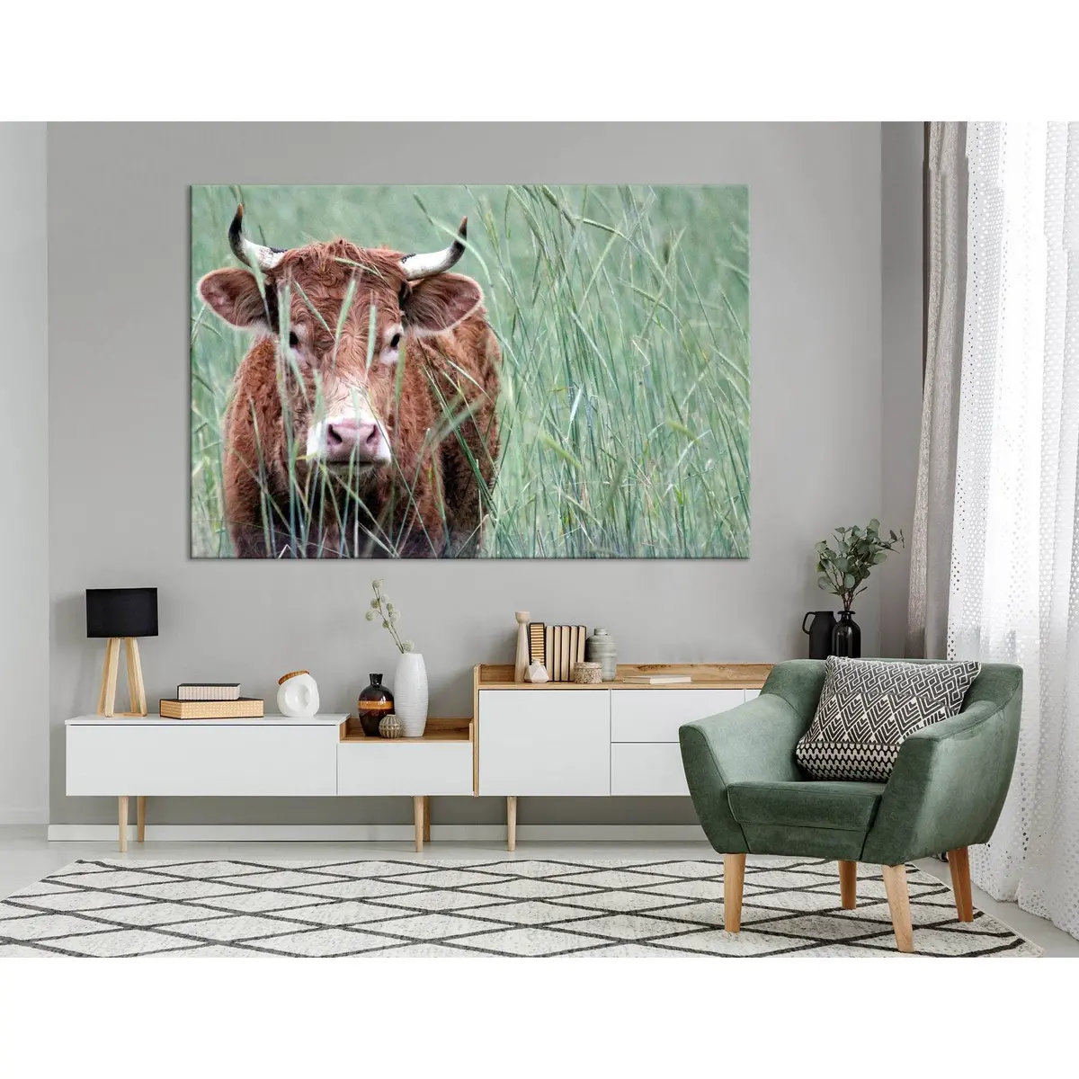Holstein Cow On The Field №04234 Ready To Hang Canvas Print 3