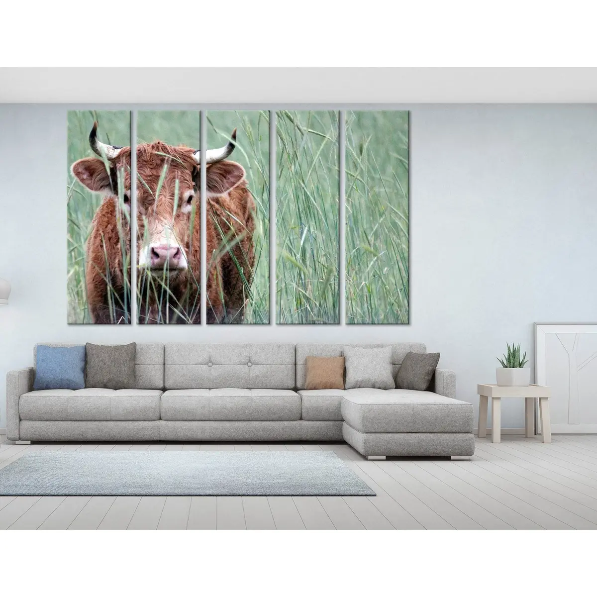 Holstein Cow in Pasture №04234 Premium Ready-to-Hang Canvas Art