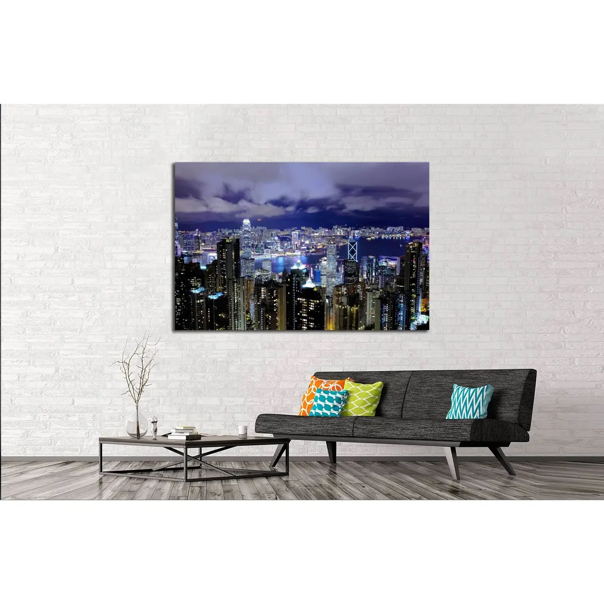 Hong Kong At Night №2606 Ready To Hang Canvas Print 3