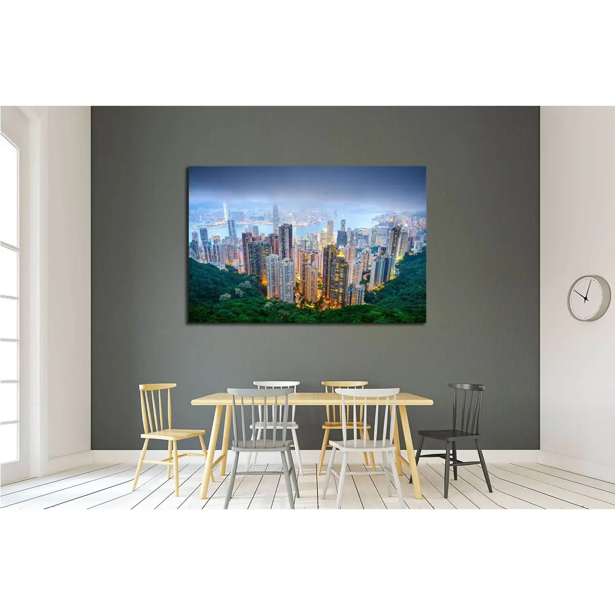 Hong Kong, China City Skyline Viewed From Victoria Peak. №2659 Ready To Hang Canvas Print 3