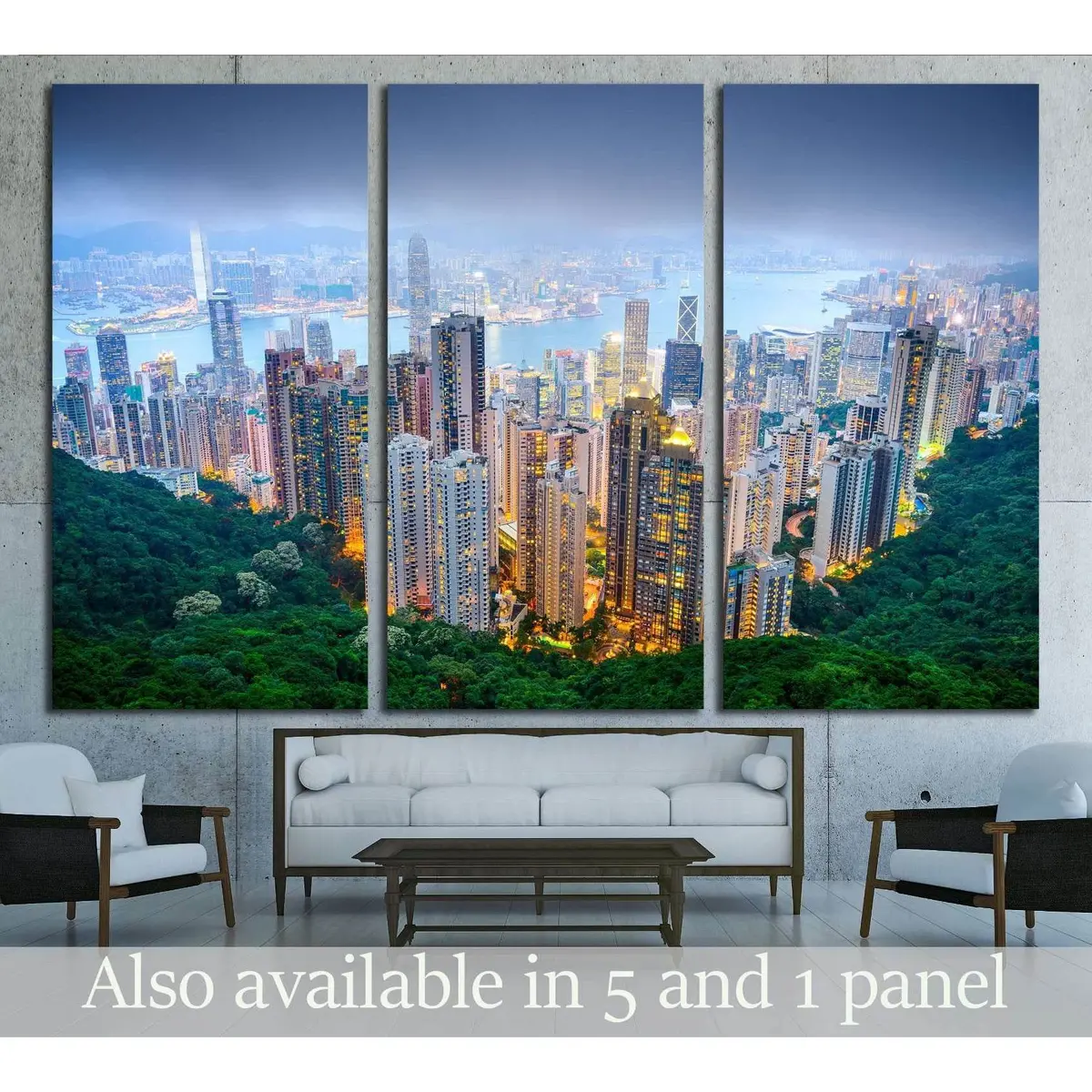 Hong Kong, China City Skyline Viewed From Victoria Peak. №2659 Ready To Hang Canvas Print 5