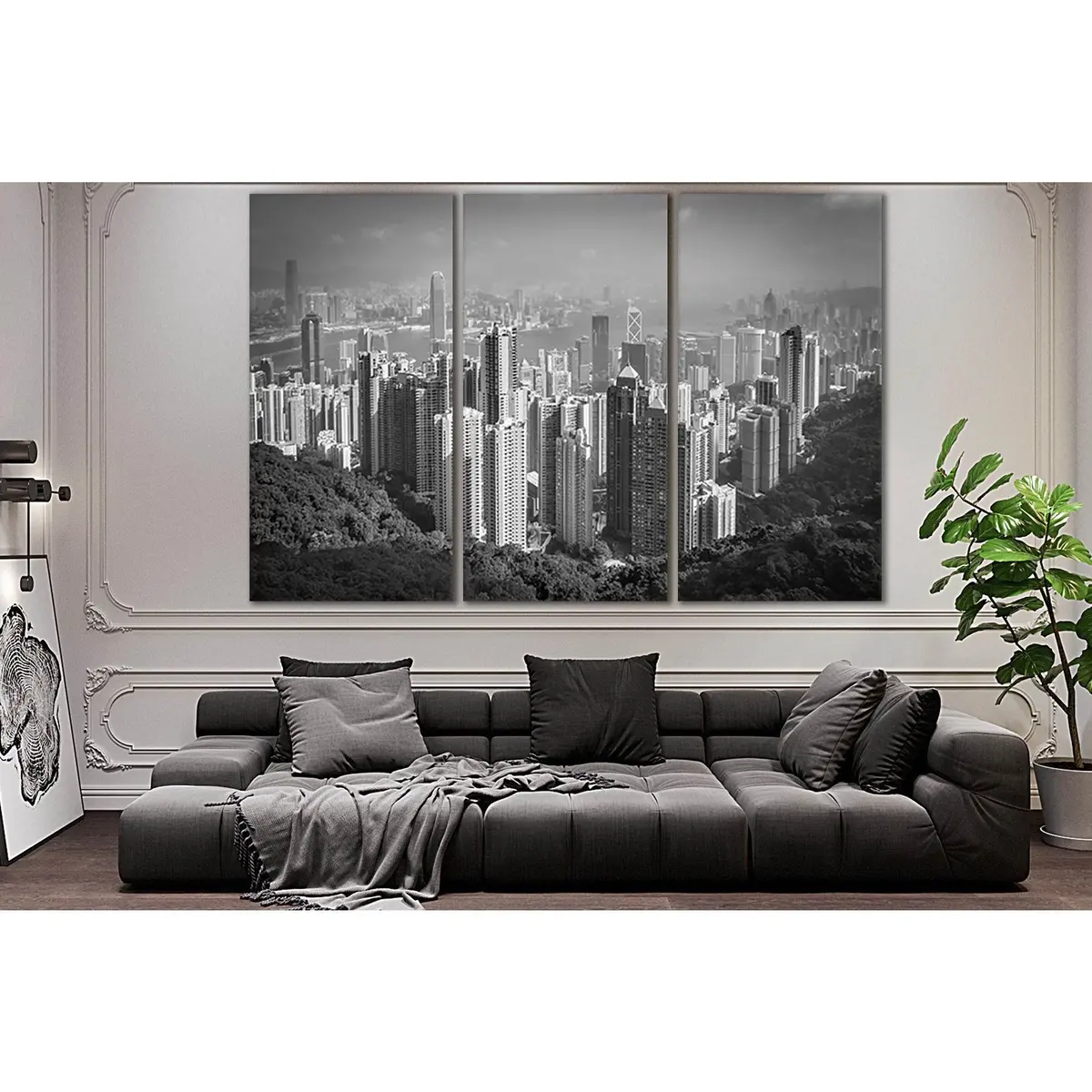Hong Kong City Black End White №Sl863 Ready To Hang Canvas Print 5