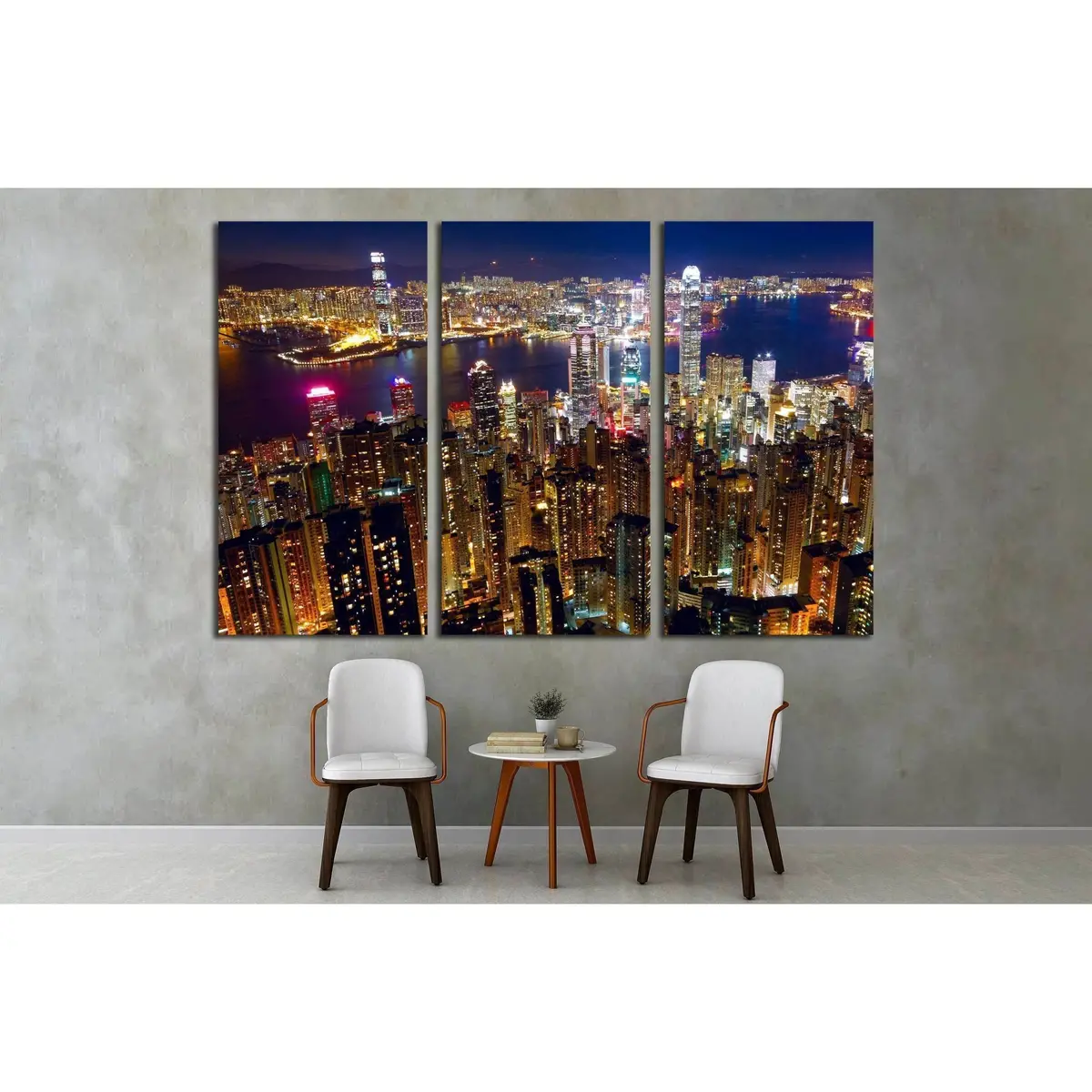 Hong Kong City Night №2245 Ready To Hang Canvas Print 5
