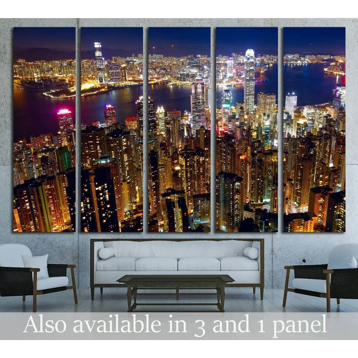 Hong Kong Nightscape Canvas Art №2245 — Premium Ready-to-Hang Wall Decor