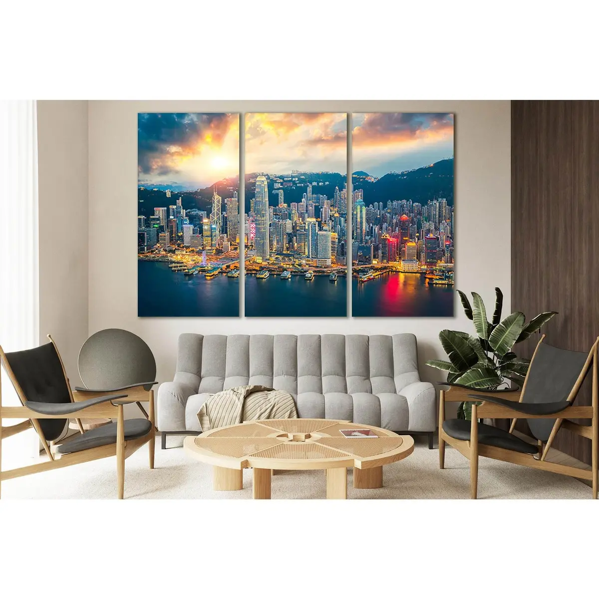 Hong Kong City Skyline №Sl357 Ready To Hang Canvas Print 5