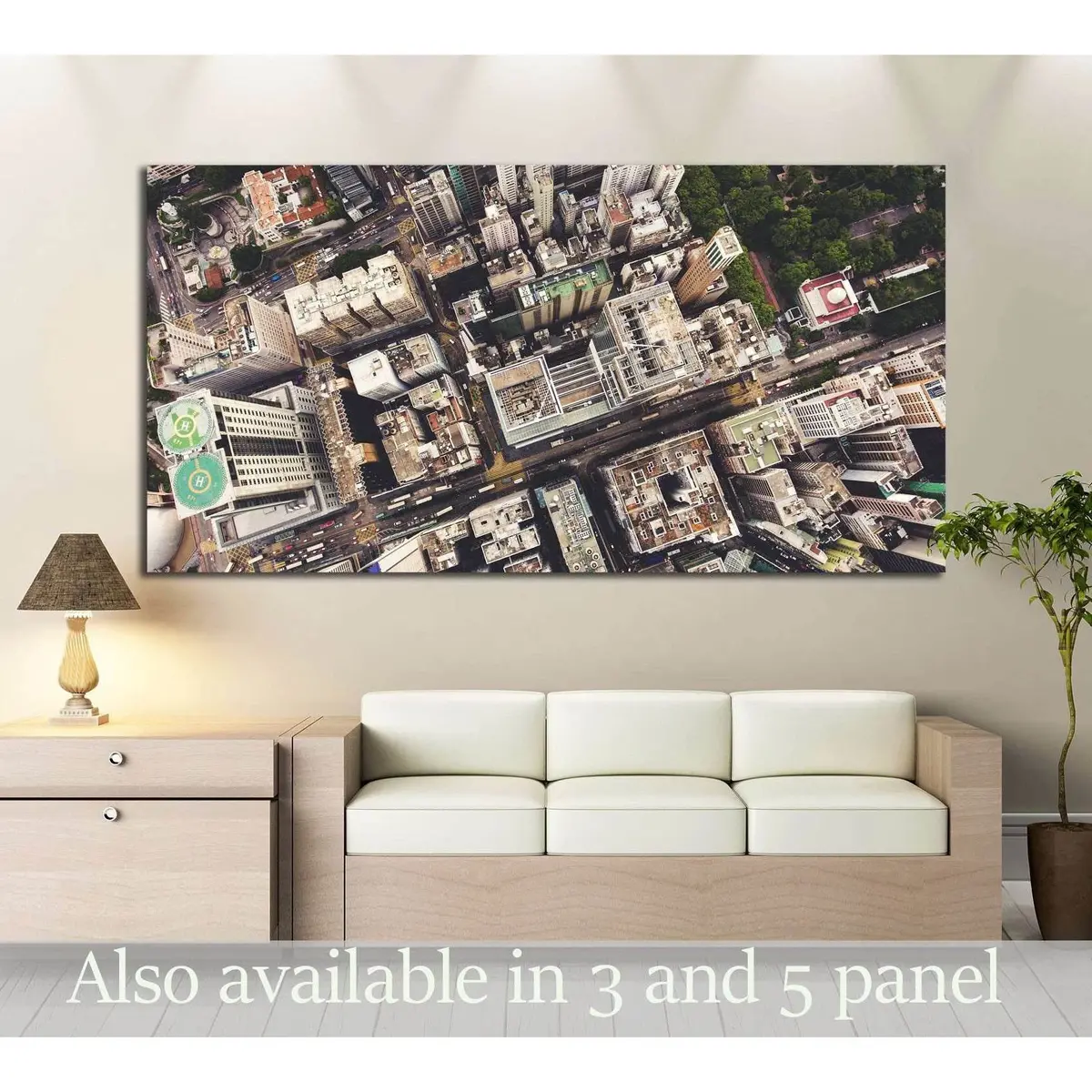 Hong Kong City With Tall Buildings And Development Transportation Infrastructure №2978 Ready To Hang Canvas Print 1