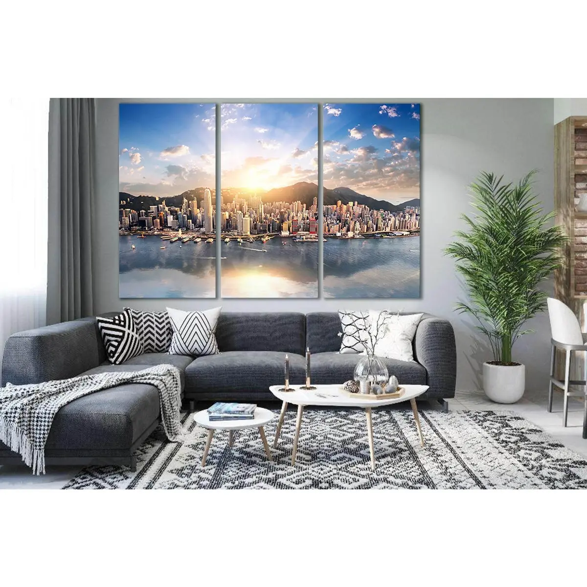 Hong Kong Cityscape Morning №Sl1459 Ready To Hang Canvas Print 5