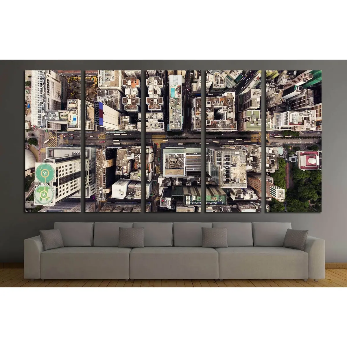 Hong Kong Urban Skyline Canvas Art – Ready-to-Hang Modern Wall Decor #1547 - Image 3