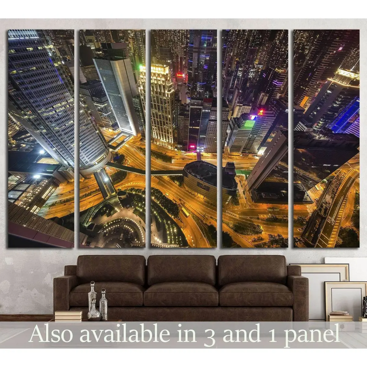 Hong Kong Cityscape at Night — Premium Canvas Wall Art (China Series #1235)