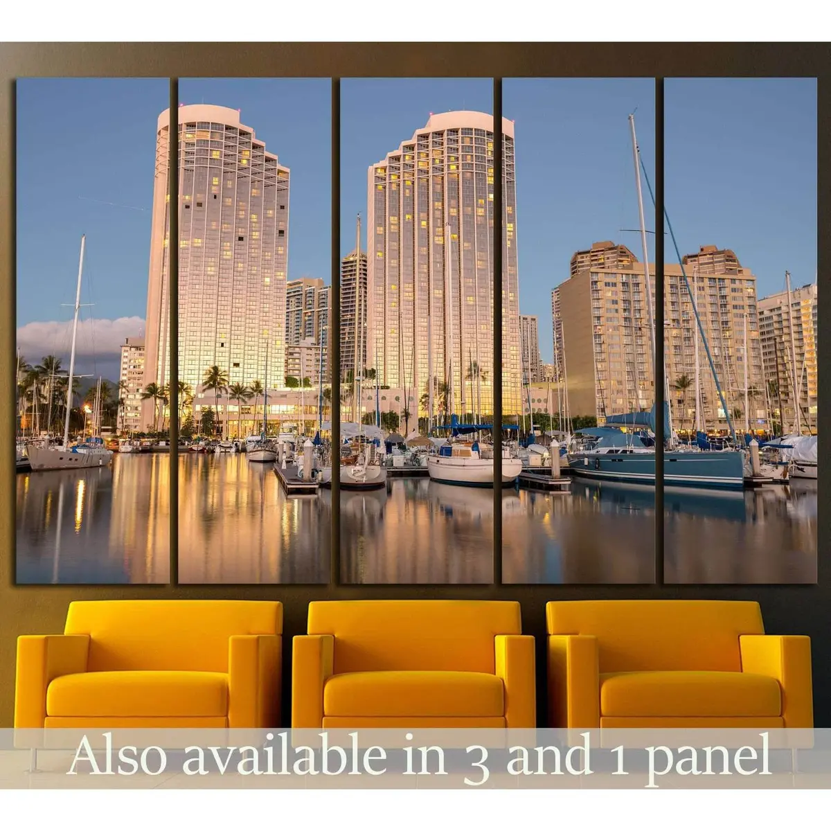 Honolulu, Hawaii #1145 Premium Ready-to-Hang Canvas Art Print