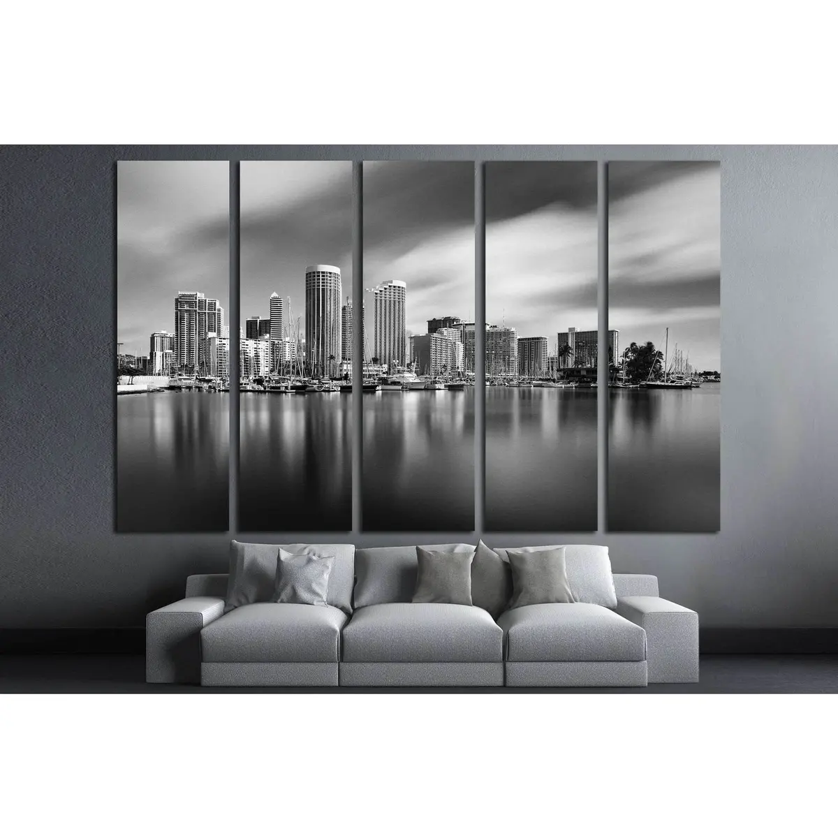 Honolulu, Hawaii, Waikiki And Kahanamoku Lagoon №1750 Ready To Hang Canvas Print 3