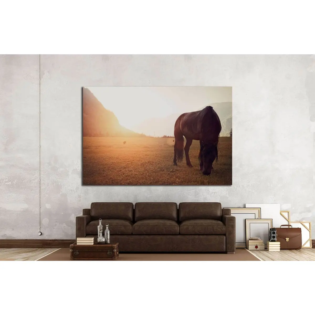 Horse In Field №1327 Ready To Hang Canvas Print 3