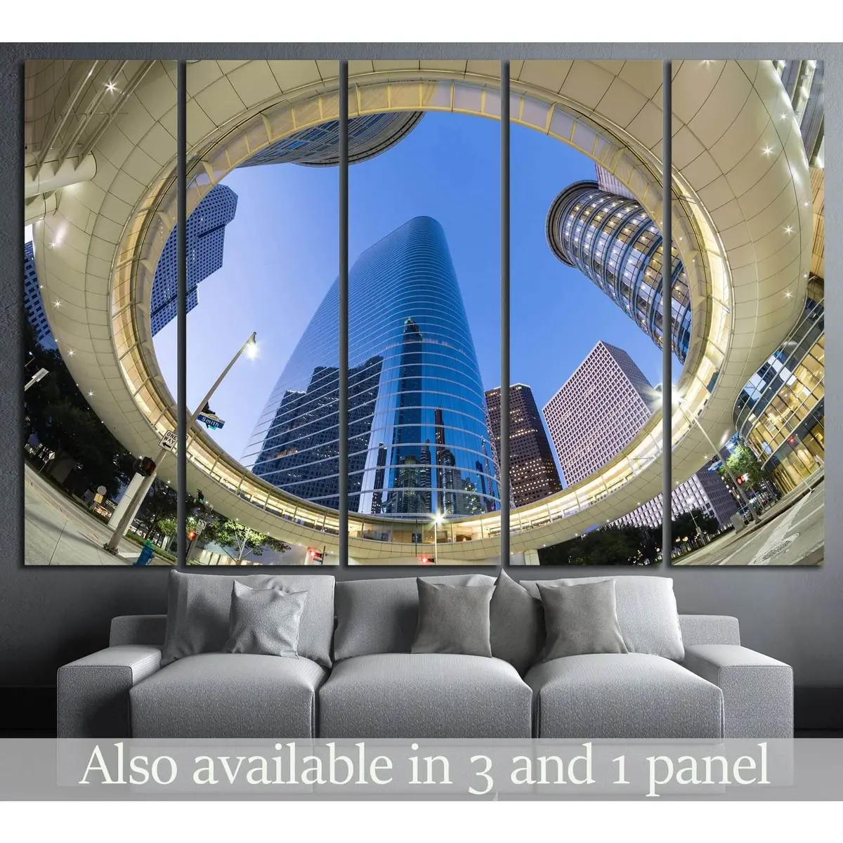 Houston Downtown Cityscape Canvas Wall Art №1010