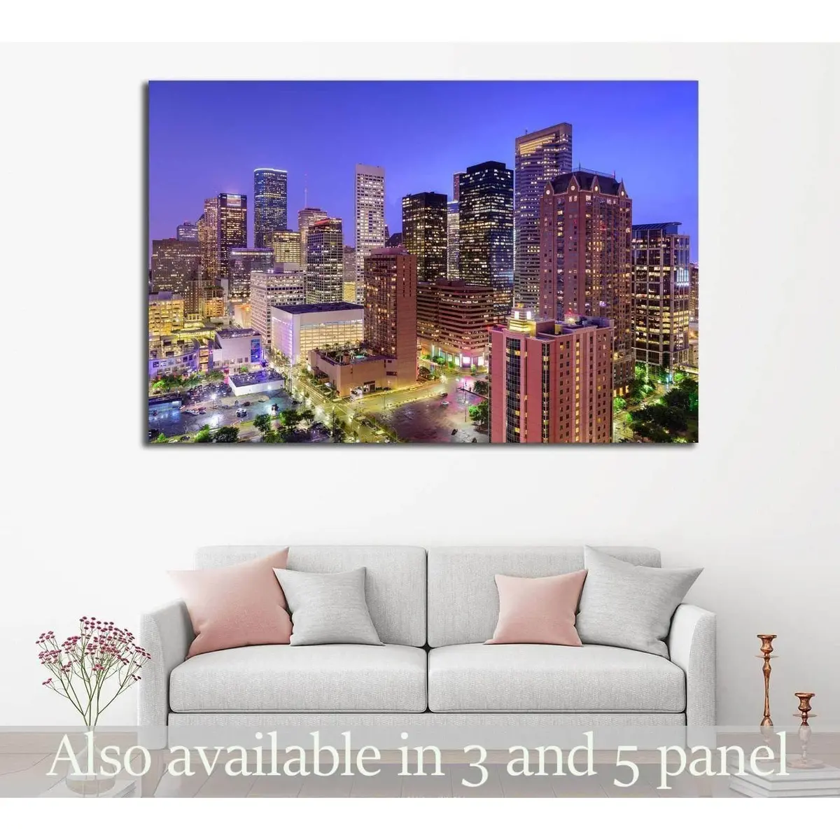 Houston, Texas, Usa Downtown City Skyline №2073 Ready To Hang Canvas Print 1