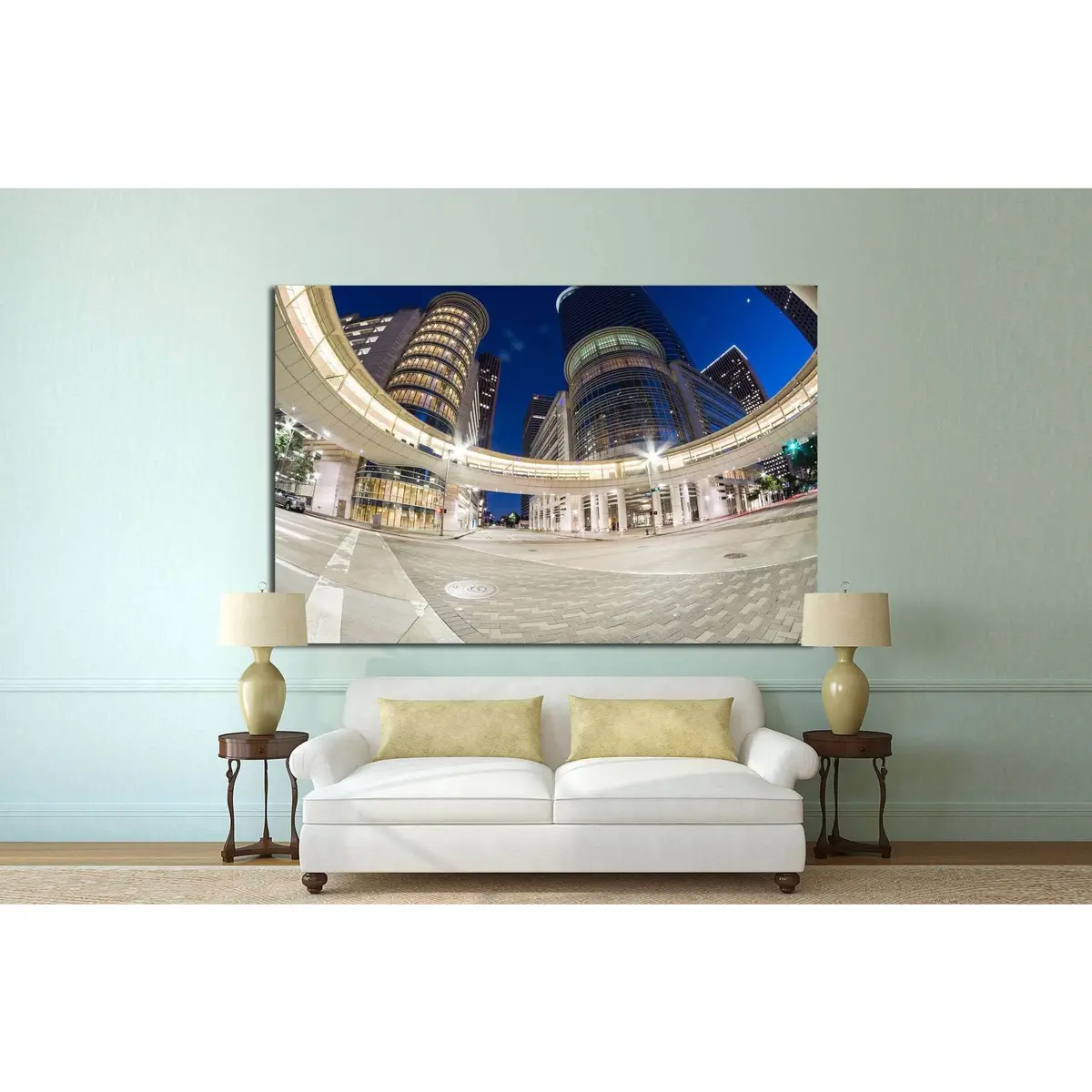 Houston With Modern Skyscrapers №1009 Ready To Hang Canvas Print 2