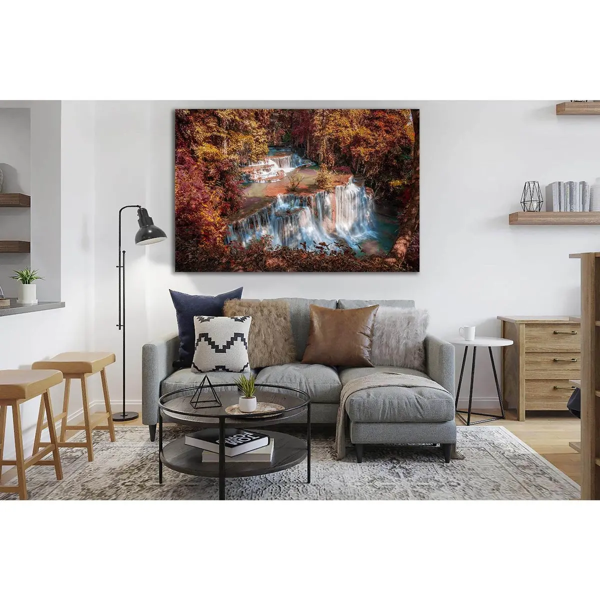 Huai Mae Kamin Waterfall №Sl481 Ready To Hang Canvas Print 1