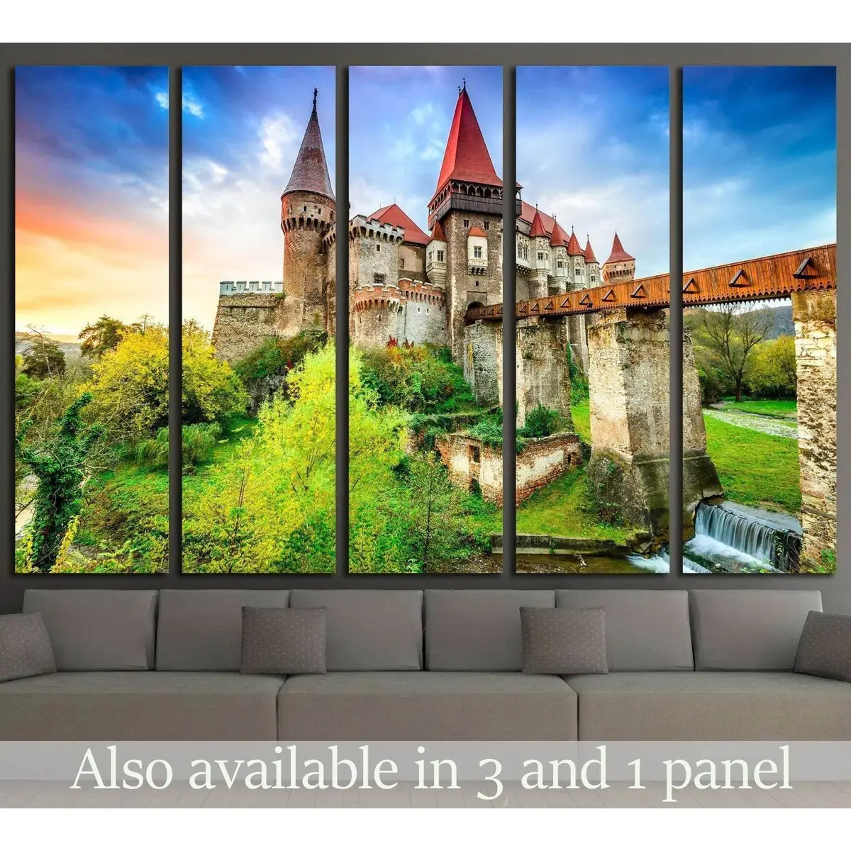 Ready-to-Hang Canvas Print of Corvin's Castle in Hunedoara, Transylvania, Romania