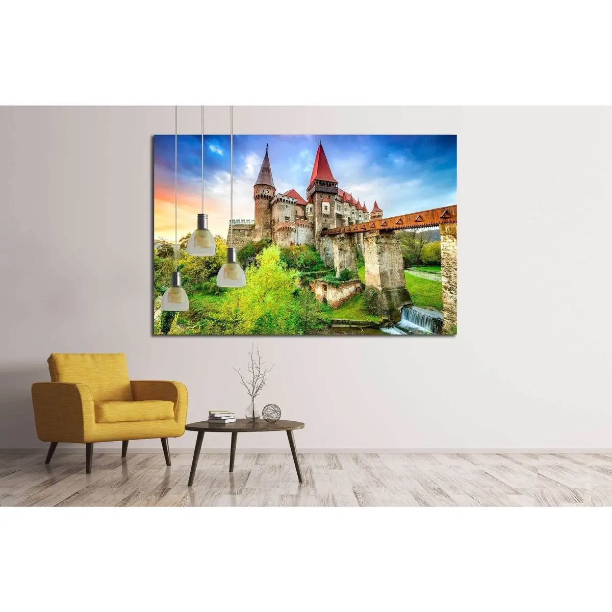 Hunyad Castle, Corvin's Castle, Hunedoara, Transylvania, Romania №1809 Ready To Hang Canvas Print 3