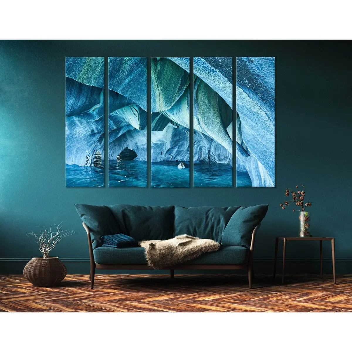 Abstract Ice Cave Wall Art №04314 – Premium Ready-to-Hang Canvas Print - Image 3