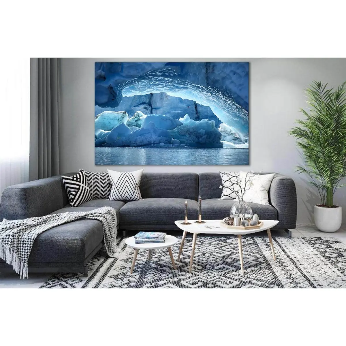Ice Cave At Spencer Glacier №Sl1352 Ready To Hang Canvas Print 1