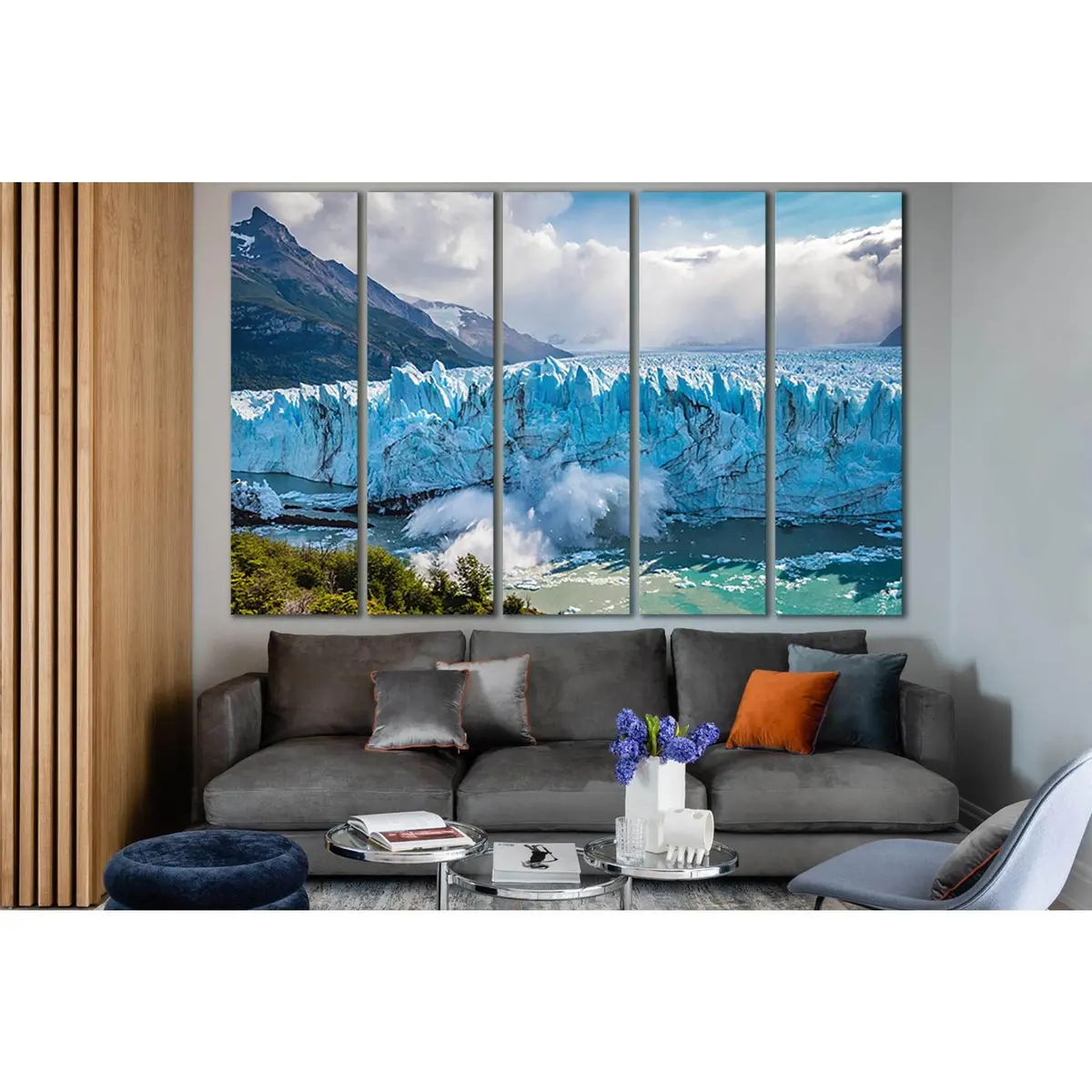 Dramatic Ice Collapse Into Ocean Canvas Wall Art – Ready-to-Hang Print