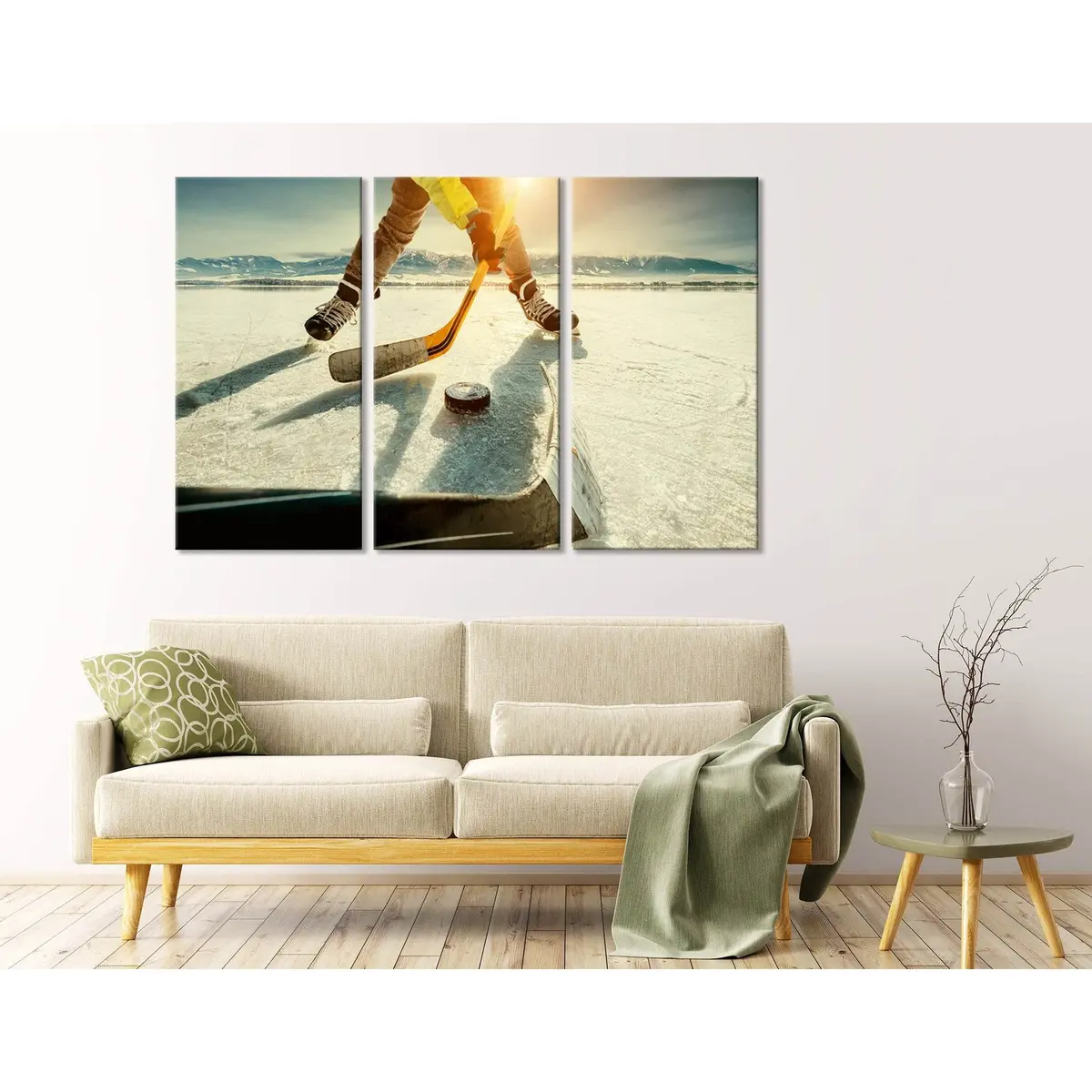 Ice Hockey On The Frozen Lake Game Moment №04442 Ready To Hang Canvas Print 5