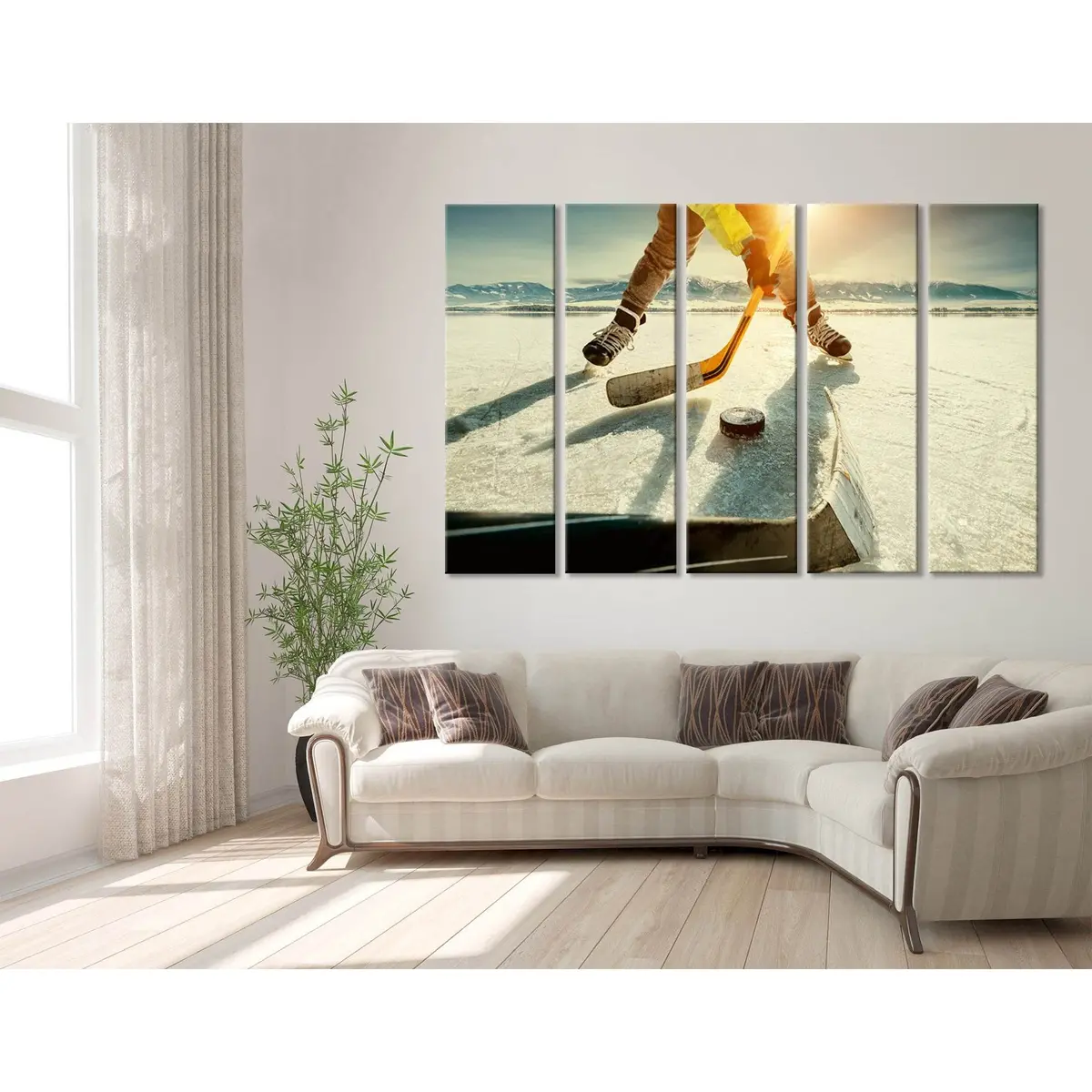 Frozen Lake Ice Hockey Action Canvas Print №04442 – Premium Ready-to-Hang Wall Art