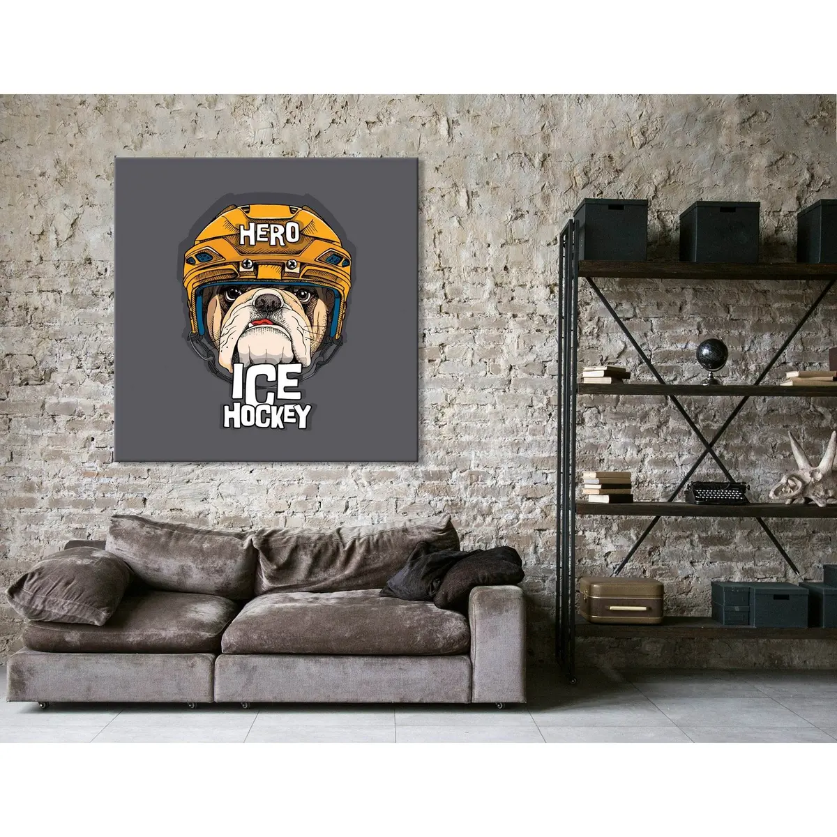 Ice Hockey Pug №04438 Ready To Hang Canvas Print 1