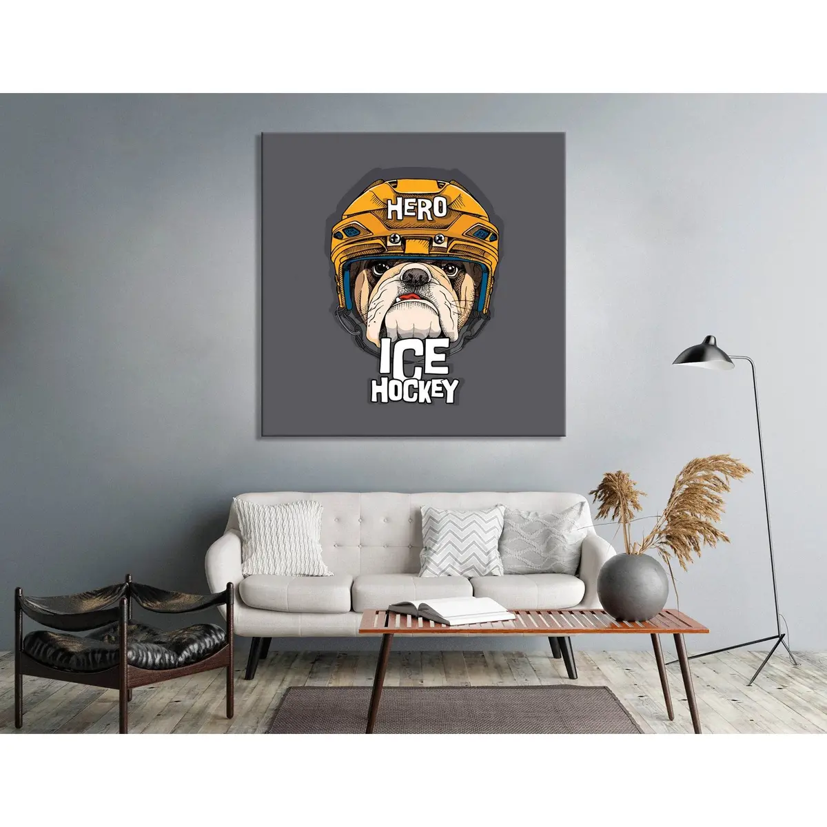 Ice Hockey Pug №04438 Ready To Hang Canvas Print 3