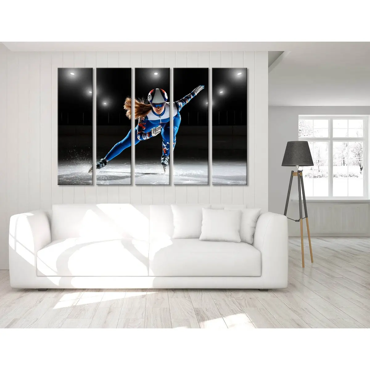 Winter Ice Skating Girl Canvas Art Print – Ready to Hang
