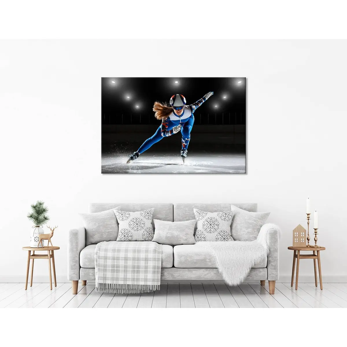 Ice Skating Girl, Winter Sport №04443 Ready To Hang Canvas Print 3