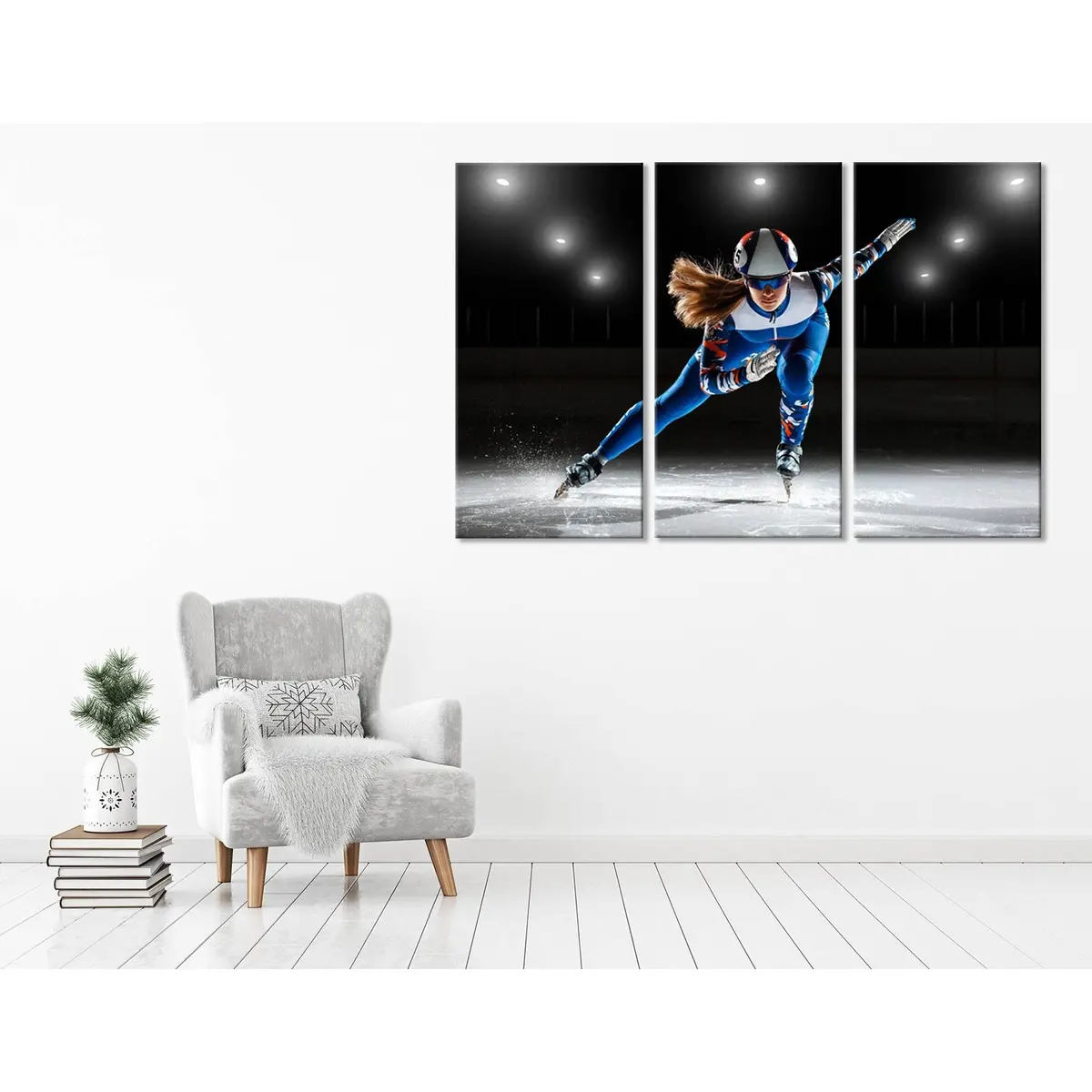 Ice Skating Girl, Winter Sport №04443 Ready To Hang Canvas Print 5