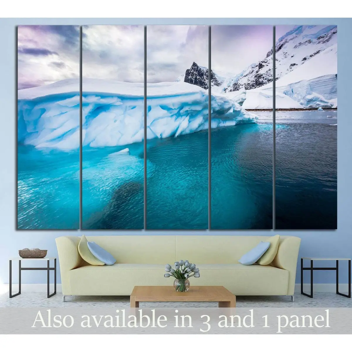 Antarctic Iceberg Art Print #602 – Ready-to-Hang Canvas