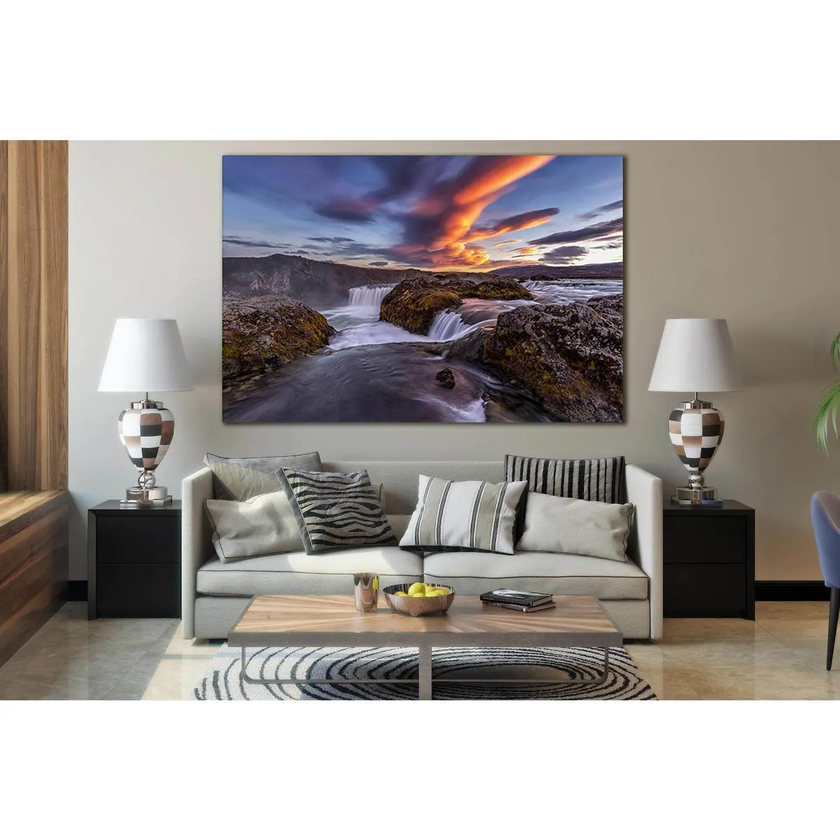 Iceland Rivers Waterfalls №Sl462 Ready To Hang Canvas Print 1