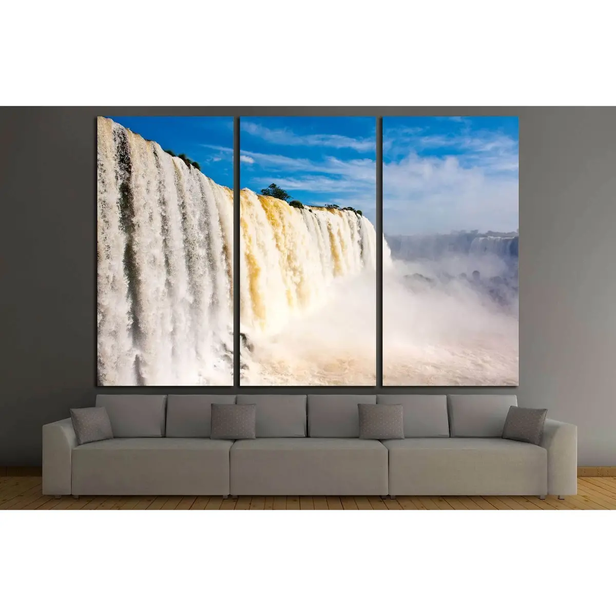 Iguazu Falls, One Of The New Seven Wonders Of Nature. World Heritage Site. View From The Brazilian Side №2501 Ready To Hang Canvas Print 5