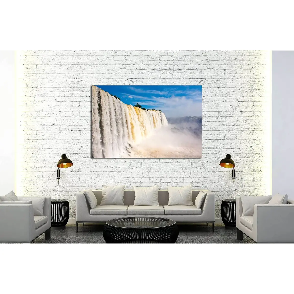 Iguazu Falls, One Of The New Seven Wonders Of Nature. World Heritage Site. View From The Brazilian Side №2501 Ready To Hang Canvas Print 3