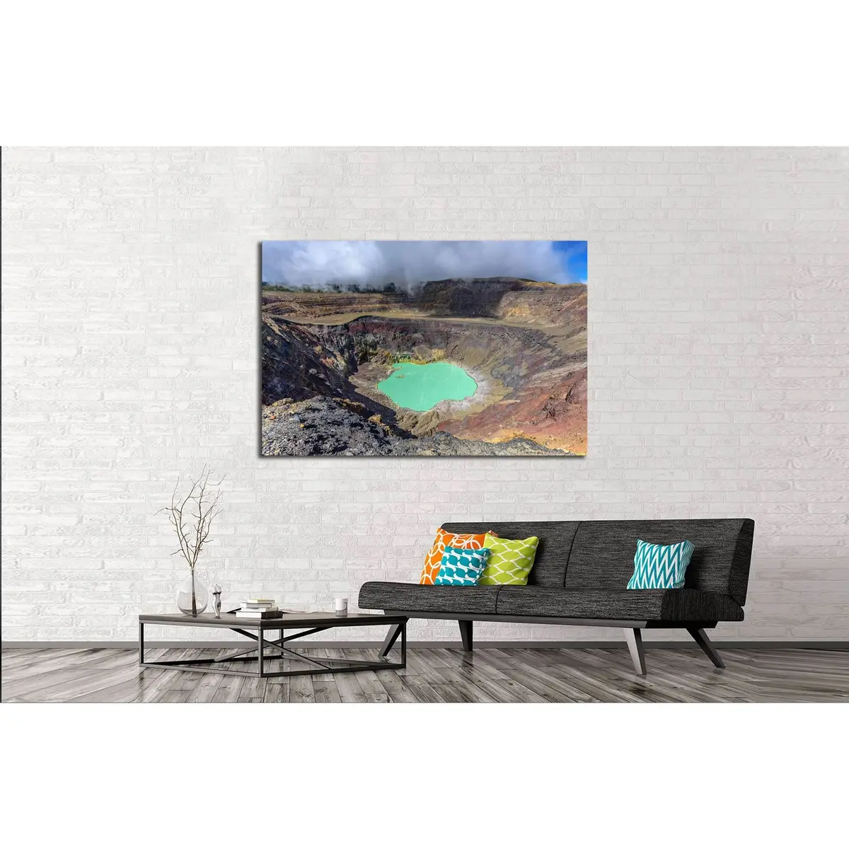 Ilamatepec Lagoon On The Active Santa Ana Volcano In El Salvador №3070 Ready To Hang Canvas Print 3