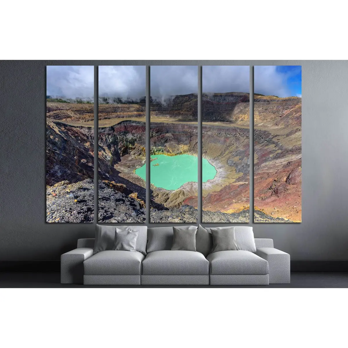 Ilamatepec Lagoon Canvas Wall Art Featuring the Active Santa Ana Volcano, El Salvador - Image 3