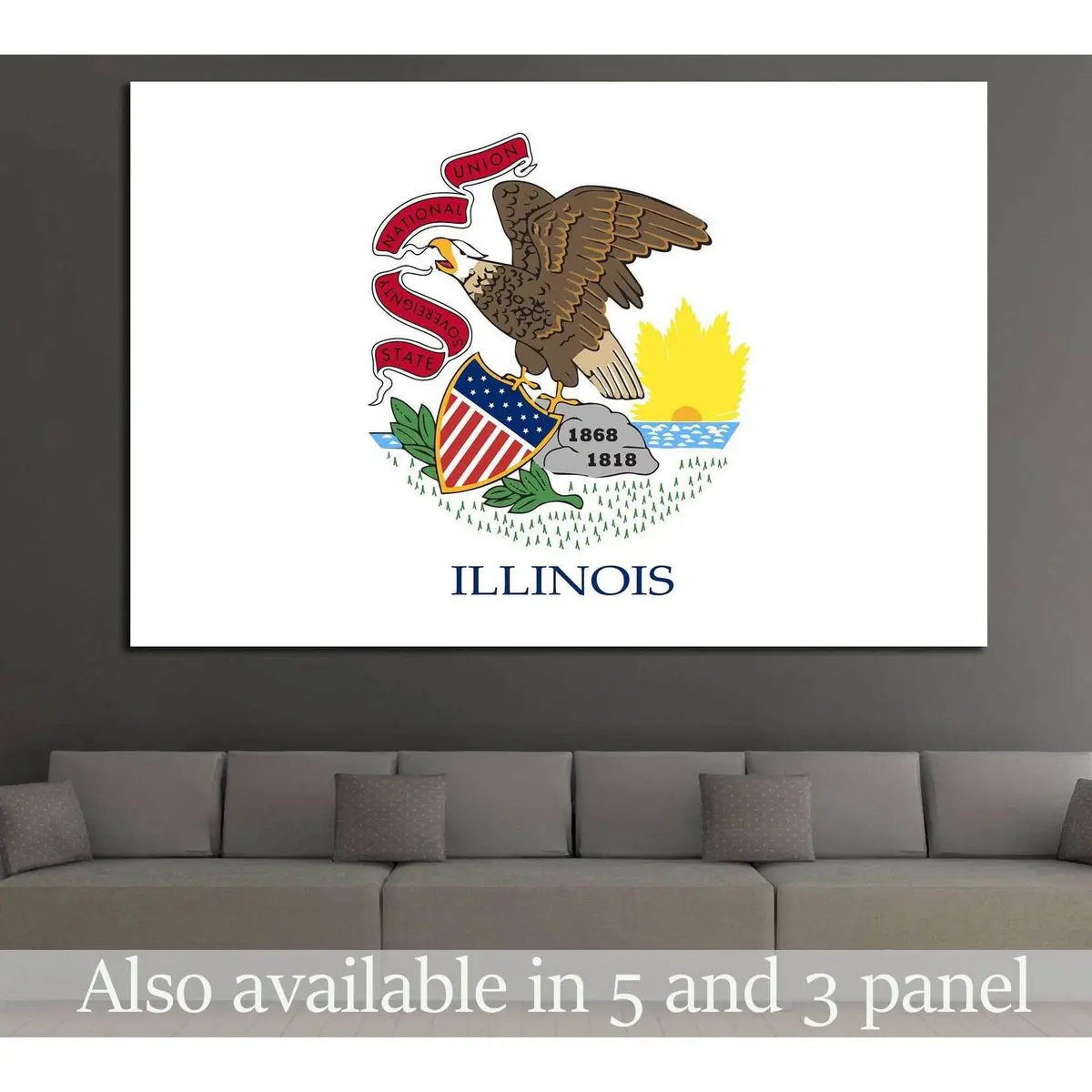 Illinois State Flag №676 Ready To Hang Canvas Print 1