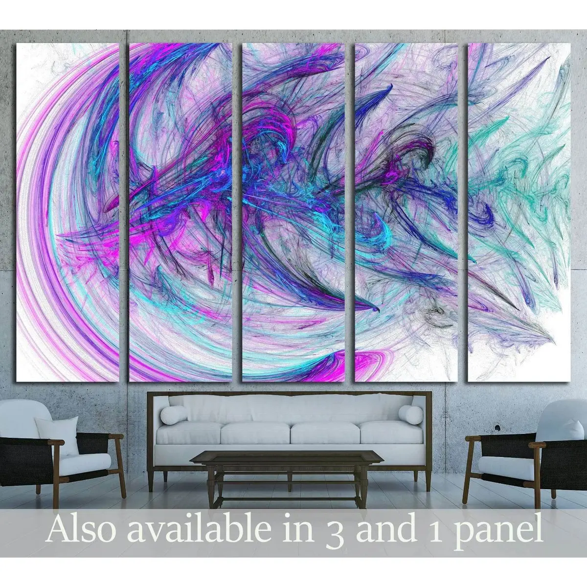 Abstract Canvas Wall Art Print #2744 – Pre-Installed Hanging Hardware