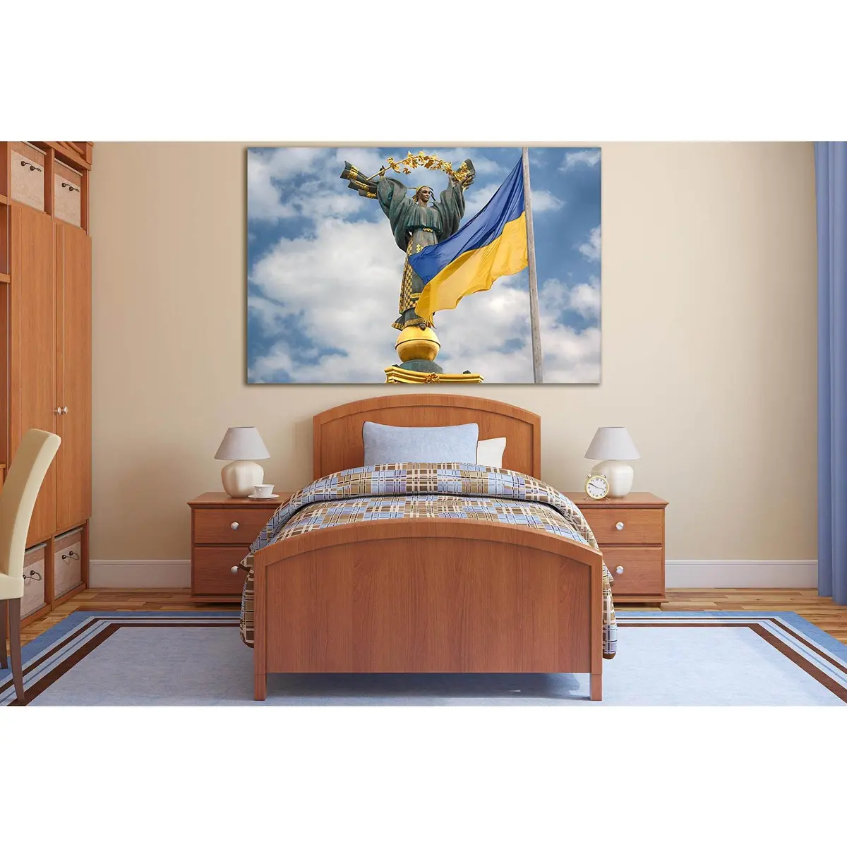 Independence Monument And Ukrainian Flag №Sl1198 Ready To Hang Canvas Print 2