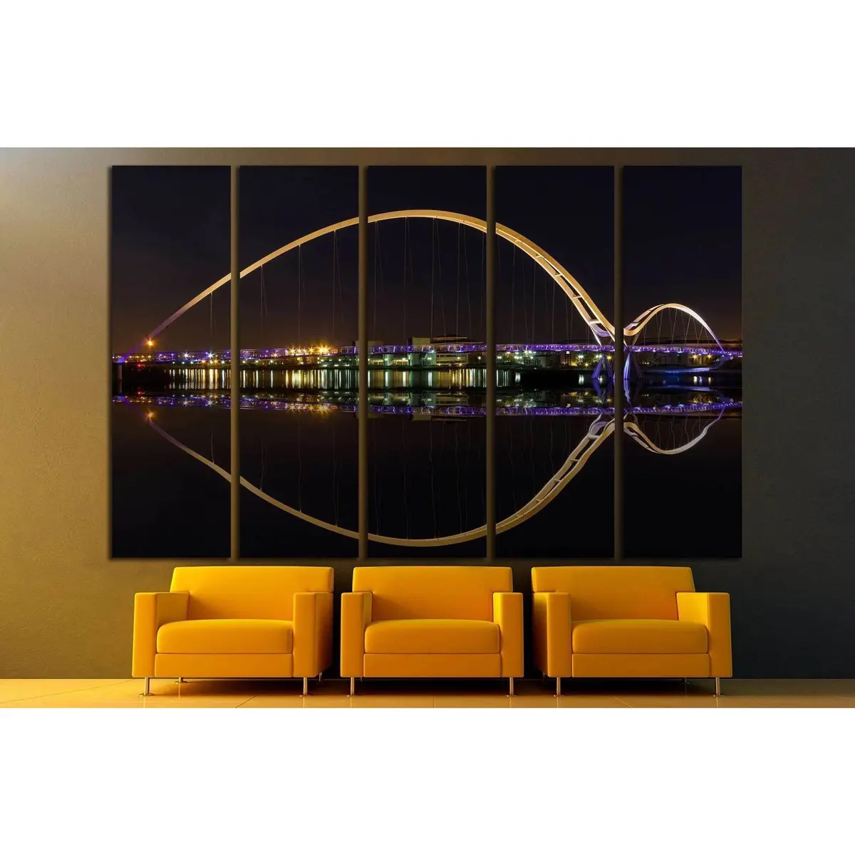 Infinity Bridge Stockton-on-Tees Night Sky Canvas Art Print #1681 - Image 2