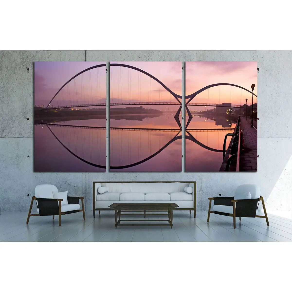 Infinity Bridge In Stockton-On-Tees Across The River Tees At Sunrise №1665 Ready To Hang Canvas Print 5