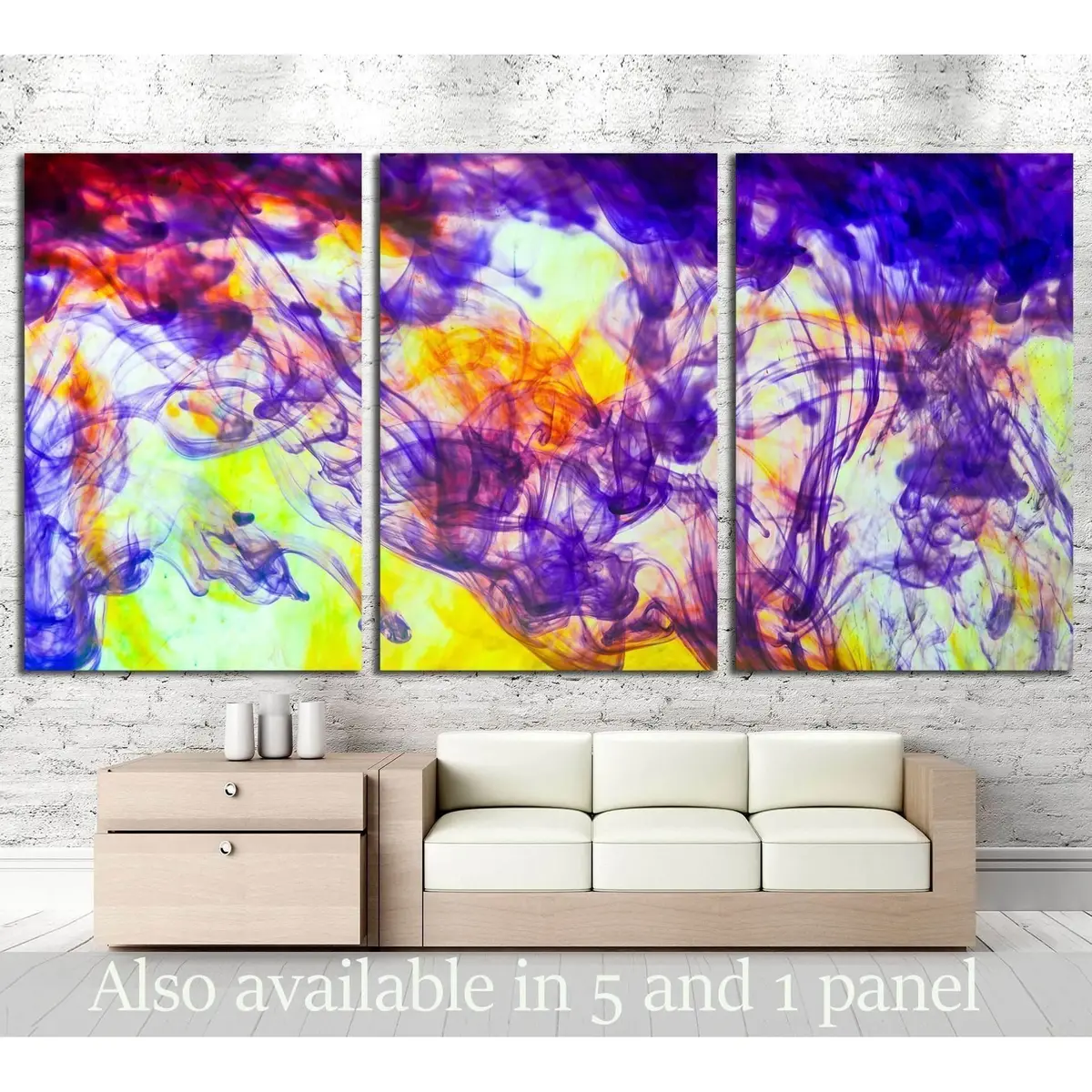 Inks In Water, Colorful Abstraction №1341 Ready To Hang Canvas Print 5