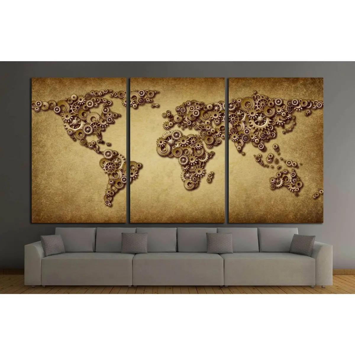 International Economy Old Grunge Map №1323 Ready To Hang Canvas Print 5